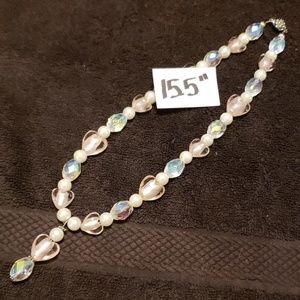 Sweet Glass Heart and Iridescent Faceted beads
